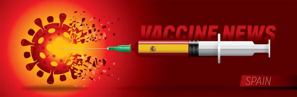 Illustrazione Vettoriale Con Notizie Sul Vaccino Corona Concetto Bandiera Nazionale — Vettoriale Stock