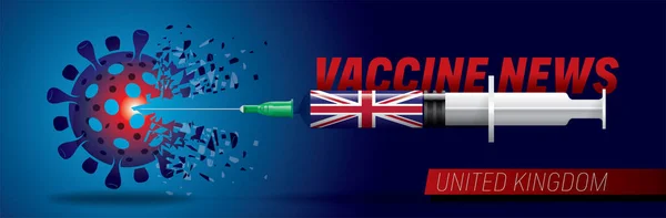 Illustrazione Vettoriale Con Notizie Sul Vaccino Corona Concetto Bandiera Nazionale — Vettoriale Stock
