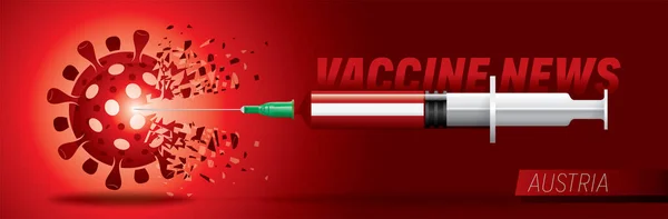 Vaccino Corona Corona Vettore Notizie Concetto Bandiera Nazionale — Vettoriale Stock
