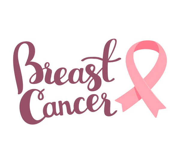 Εικονογράφηση διάνυσμα για μήνας συνειδητοποίησης καρκίνου του μαστού με ροζ — Διανυσματικό Αρχείο