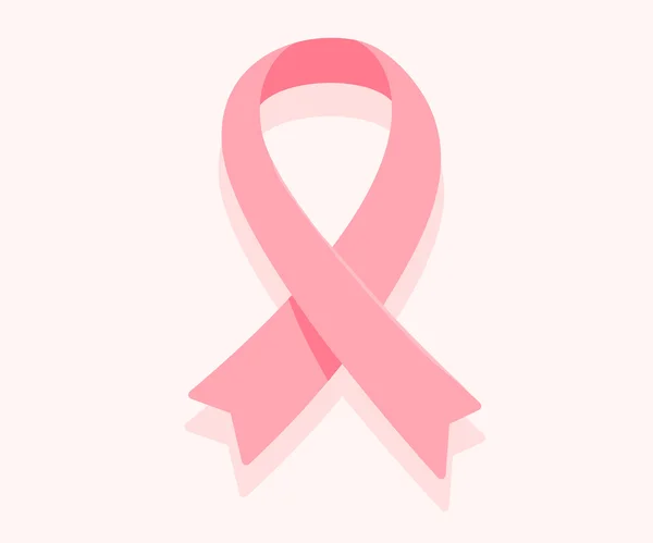 Ilustración vectorial de cinta rosa, símbolo de conciencia del cáncer isol — Vector de stock