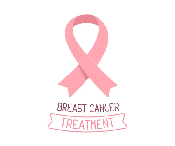 Ilustração vetorial para o mês de conscientização do câncer de mama com rosa — Vetor de Stock
