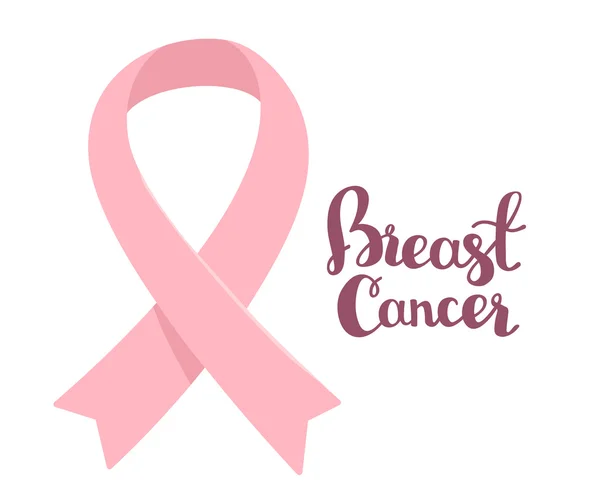 Ilustração vetorial para o mês de conscientização do câncer de mama com rosa — Vetor de Stock
