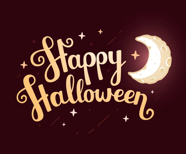 Vector halloween illustration with  text happy halloween and ora — Stock Vector