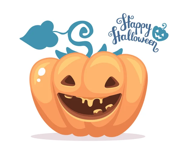 Vetor halloween ilustração de abóbora laranja decorativa com — Vetor de Stock