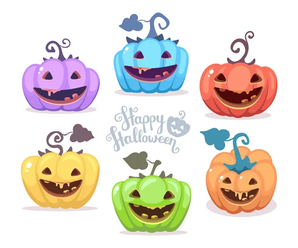 Illustration vectorielle halloween de collection décorative colorée — Image vectorielle