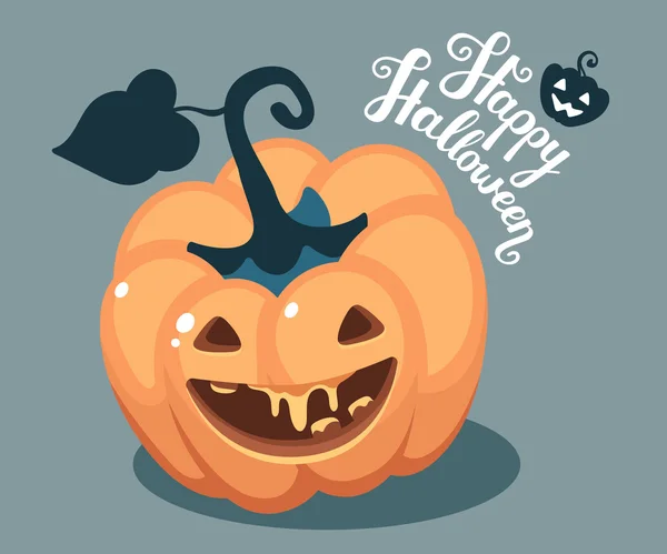 Illustration vectorielle halloween de la pompe orange décorative vue du dessus — Image vectorielle