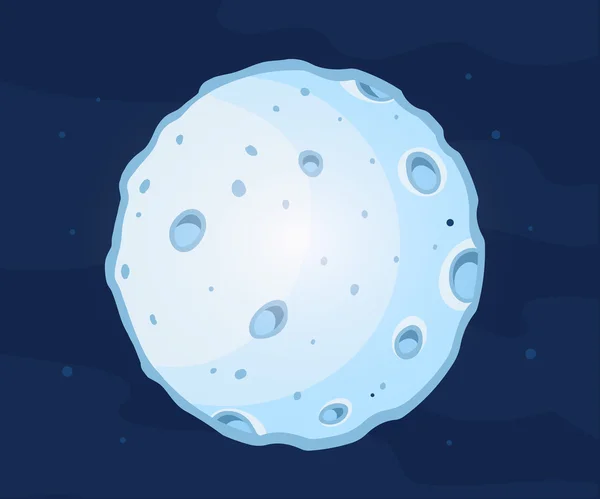 Vektor Halloween illustration av full Blue Moon med kratrar på — Stock vektor