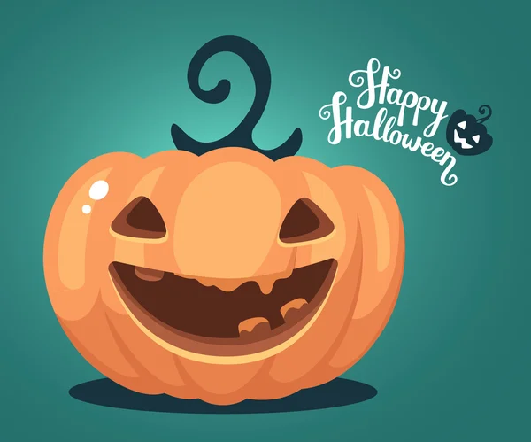 Illustration vectorielle d'Halloween de citrouille orange décorative avec — Image vectorielle