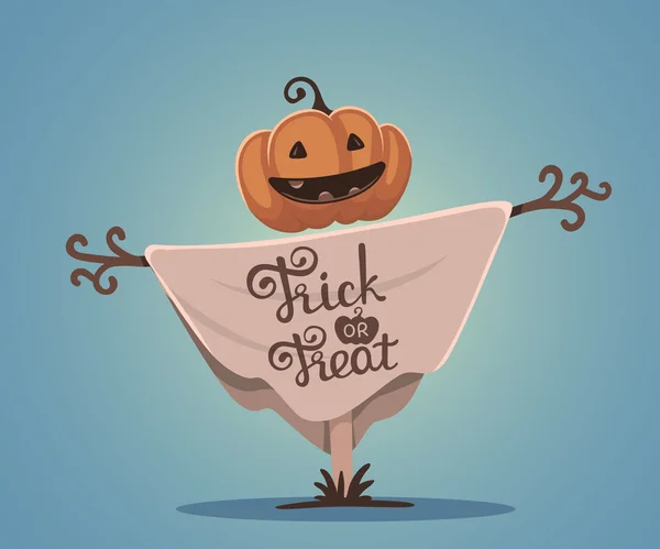 Illustrazione vettoriale di Halloween di spaventapasseri decorativi con testa — Vettoriale Stock