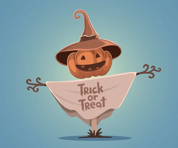 Illustration vectorielle halloween de l "épouvantail décoratif avec tête — Image vectorielle