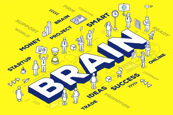Ilustracja wektorowa trzech wymiarów biznesowych słowo mózgu WIT — Wektor stockowy