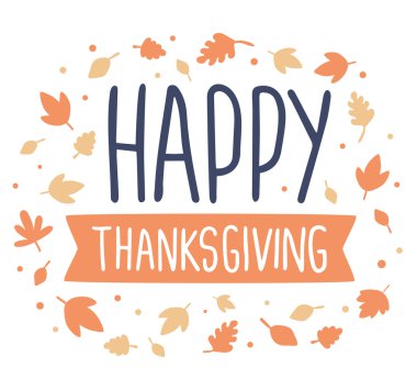 Vektör Şükran illüstrasyon ile metin mutlu şükran günü, r