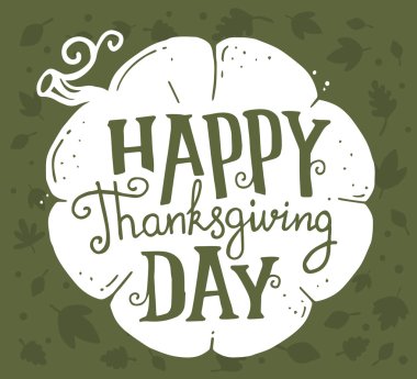 Vektör Şükran resimde beyaz kabak ve metin hap ile