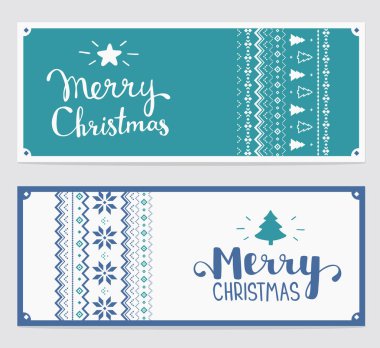 İki el yazısı metin ile stilize christmas illüstrasyon vektör