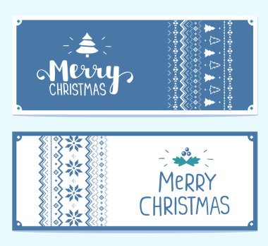 İki el yazısı metin ile stilize christmas illüstrasyon vektör