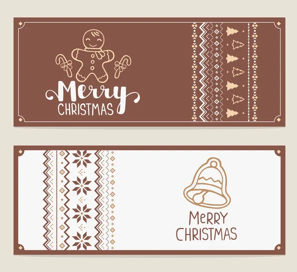 Two vector christmas stylized illustration with handwritten text — Stock Vector
