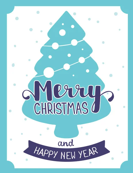 Vektorové ilustrace stylové modré vánoční tvar jedle strom vtipu — Stockový vektor
