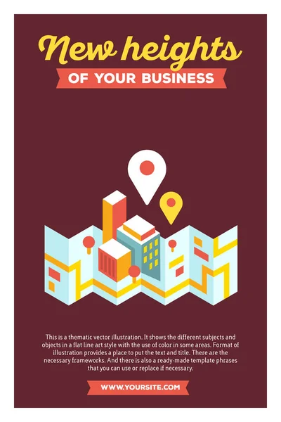 Ilustración colorida creativa vectorial de mapa moderno de la ciudad y geografía — Vector de stock