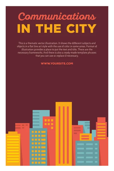 Ilustración colorida creativa vectorial de la gran ciudad brillante moderna — Vector de stock
