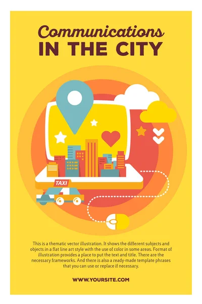 Ilustración colorida creativa vectorial de la ciudad moderna que crece — Vector de stock