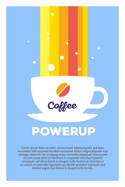 Ilustración colorida creativa vectorial de taza de café y lluvia — Vector de stock