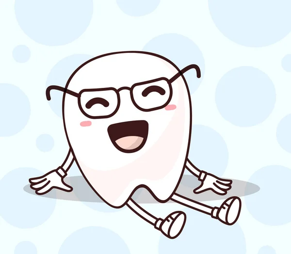 Ilustração vetorial de sorriso dente branco com as mãos e pernas em — Vetor de Stock