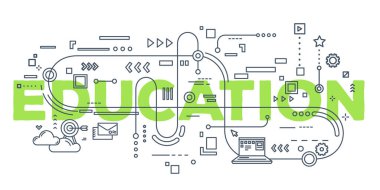 Typogra yazı eğitim kelime vektör yaratıcı çizim