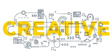 Yaratıcı kelime typograp yazı vektör yaratıcı çizim