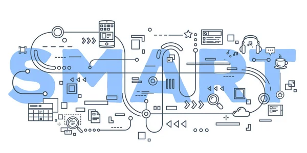 Ilustración creativa vectorial de tipografía de letras de palabras inteligentes — Archivo Imágenes Vectoriales