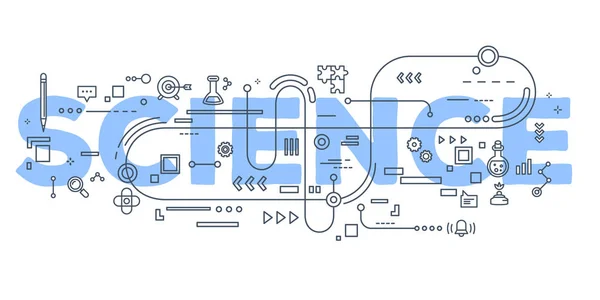 Ilustración creativa vectorial del tipográfico de letras de palabras científicas — Vector de stock