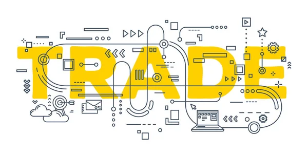 Illustrazione creativa vettoriale della tipografia delle parole commerciali — Vettoriale Stock