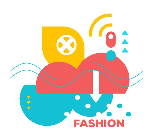 Vector illustration of bright creative fashion abstraction on wh — Stock Vector