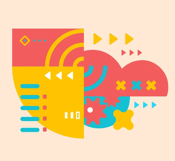 Vector illustratie van heldere creatieve abstractie met cloud een — Stockvector