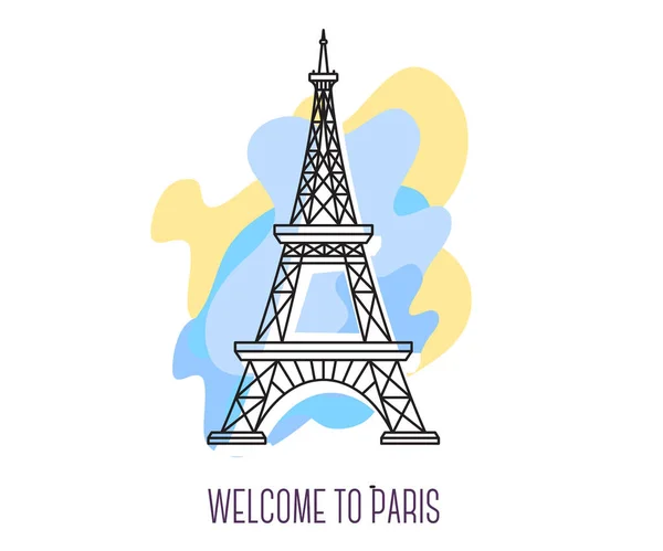Vector illustration of Eiffel Tower. Paris landmark. Symbol of F — Stock Vector