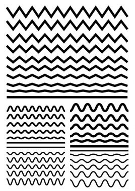 Dalgalı - virajlı ve zikzak - büyük kesintisiz olarak ayarla vektör criss cross