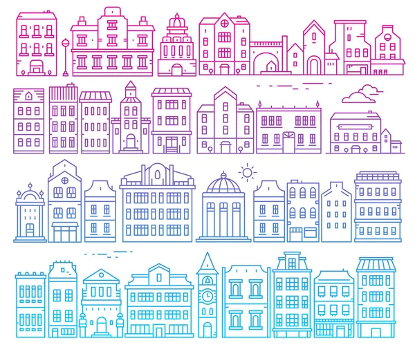 Grande collezione vettoriale di strutture urbane a colori. Illustrazione di — Vettoriale Stock