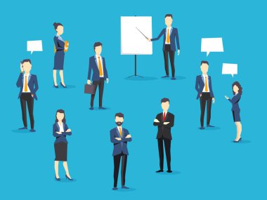 Vektör yaratıcı iş takım Illustration. Ofis personeli