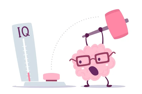 Ilustracja wektorowa różowy kolor ludzki mózg z okulary trafienia — Wektor stockowy
