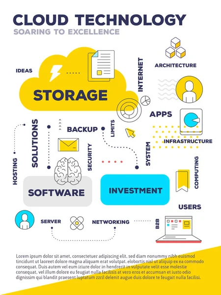 Illustrazione luminosa creativa vettoriale del progetto di business grafico con — Vettoriale Stock