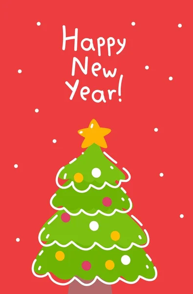 Illustration vectorielle de sapin de Noël de couleur verte avec garla — Image vectorielle