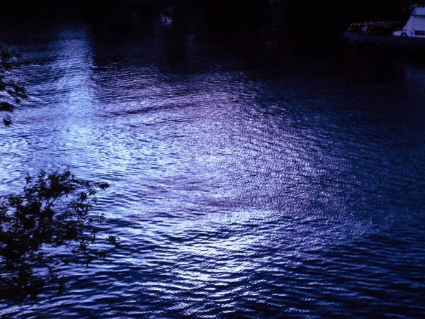 beautyfull dark river during calm evening summer