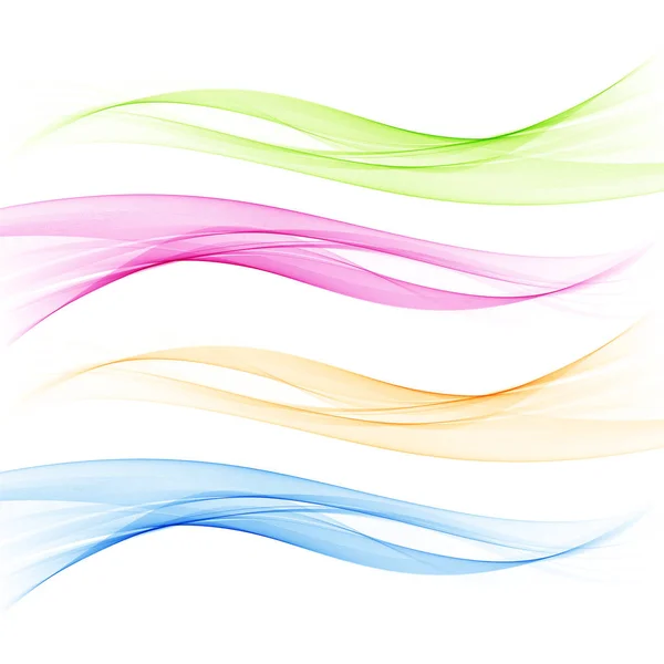 Satz abstrakter Farbwellen. Farbrauchwelle. transparente Farbwelle. blau, rosa, orange, grüne Farbe. wellenförmiger Designvektor — Stockvektor