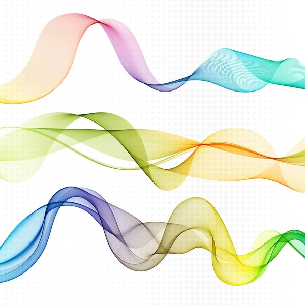 Zusammenstellung abstrakter, farbenfroher Wellen auf weißem Hintergrund. Vektorillustration für modernes Business-Design. cooles Element für Präsentation, Karte, Flyer und Broschüre. — Stockvektor