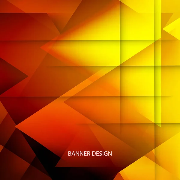 Fond géométrique jaune et rouge avec polygones triangulaires. Design abstrait. Illustration vectorielle.eps10 — Image vectorielle