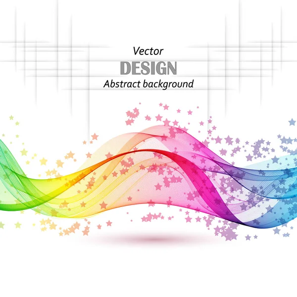 Arco iris coloridas ondas de luz línea brillante vector abstracto patrón onda aislada eps10 — Vector de stock