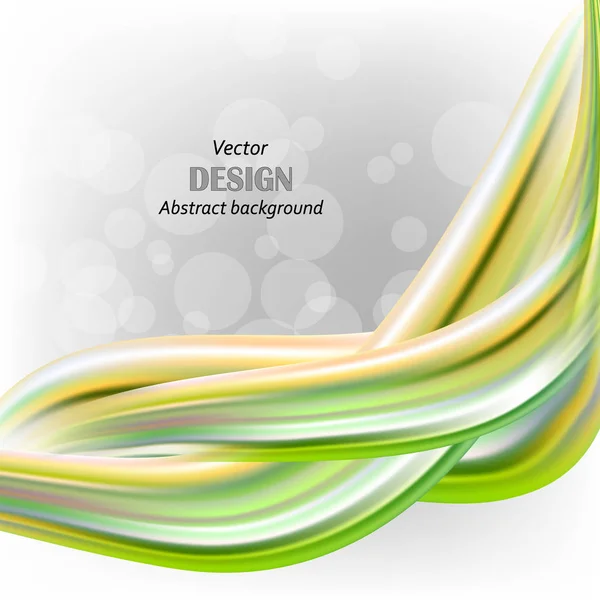 Fond vectoriel abstrait, lignes ondulées transparentes pour brochure, site web, design de flyer. Une vague verte. eps10 — Image vectorielle