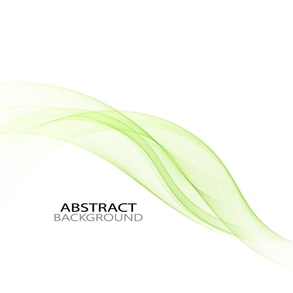 Ilustración vectorial Fondo abstracto con onda de humo verde — Vector de stock