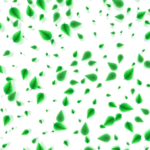 Hojas verdes voladoras frescas borrosas, calidad Vector — Vector de stock