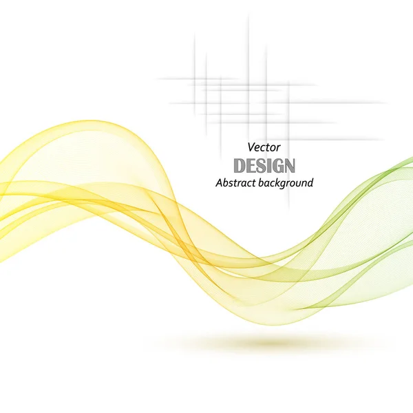 Fond Onde Vectorielle Abstrait Lignes Ondulées Vertes Orange Pour Brochure — Image vectorielle